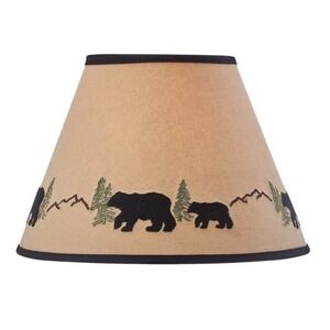 Park Designs Black Bear Embroidered Lampshade NWT 10 Inch Bottom Diameter Rustic